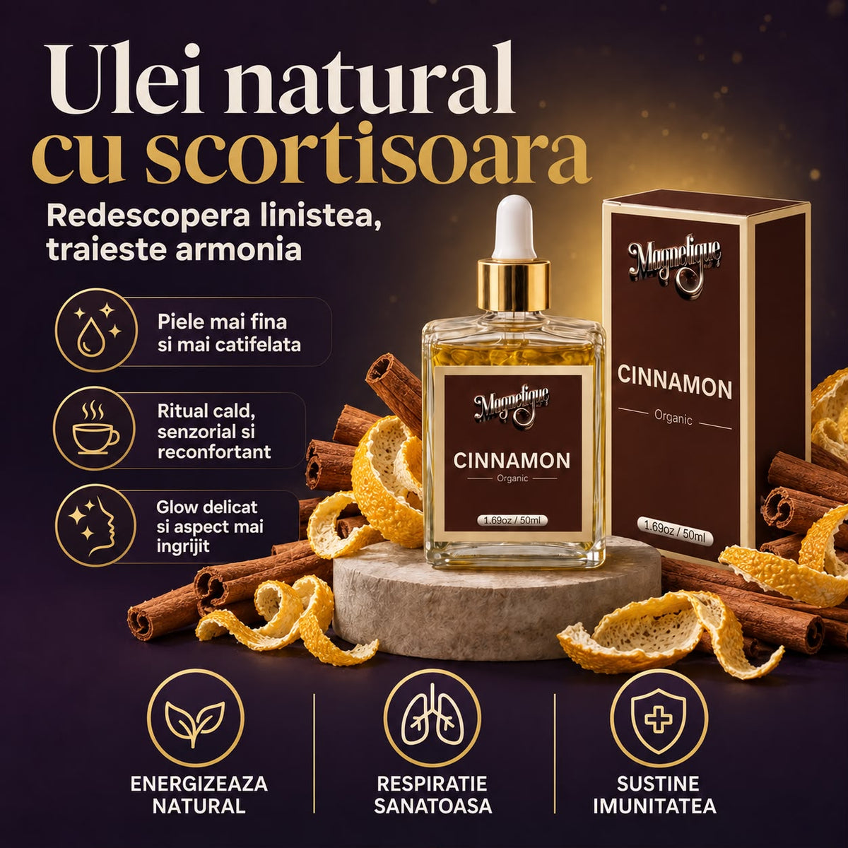 Cozy Autumn Magnetique | Ulei Jojoba, Portocală Dulce & Scorțișoară 3x100ml