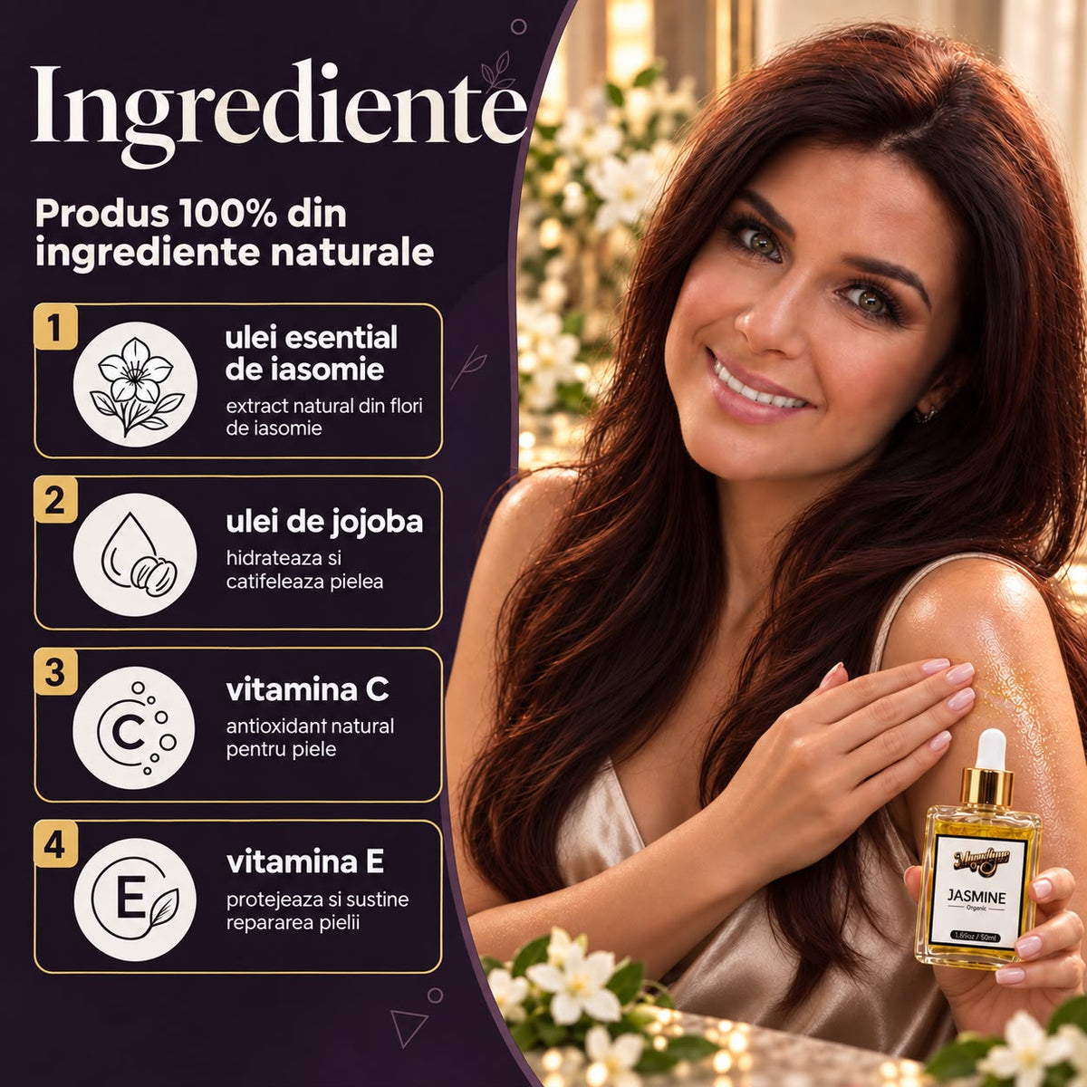 Ulei natural cu iasomie - Magnetique Jasmine Body Oil, 50ml