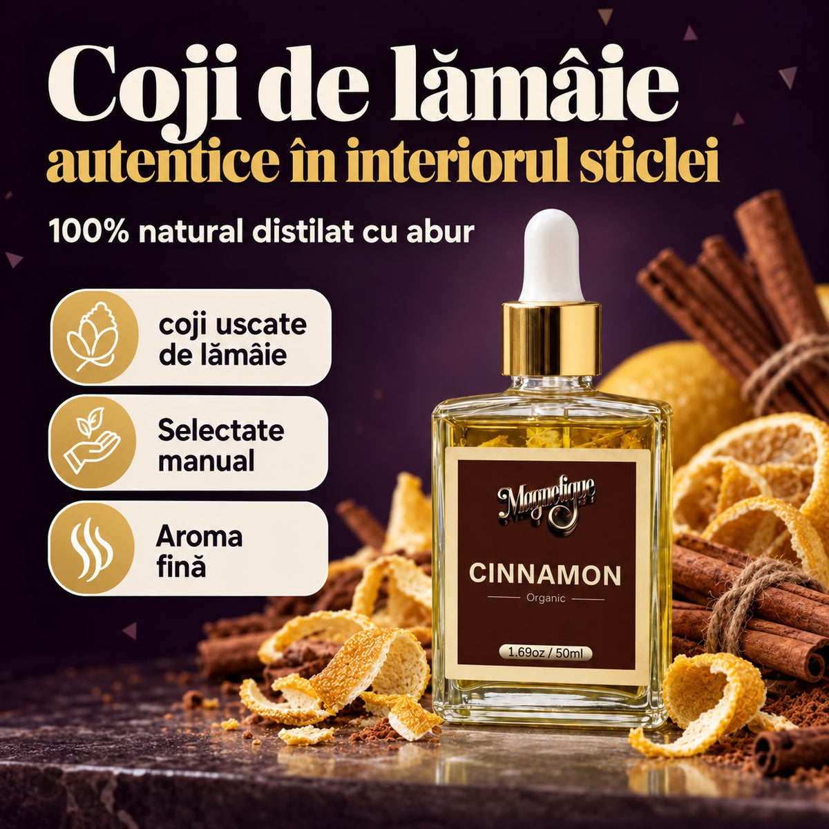 Ulei natural cu scortisoara- Magnetique Cinnamon Body Oil,50ml