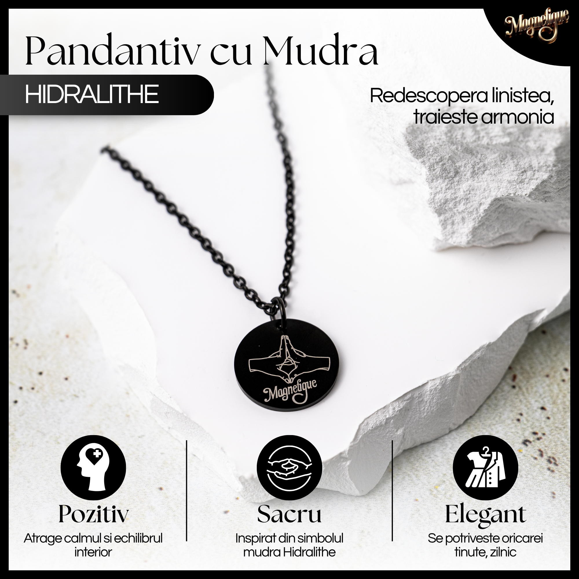 Pandantiv Hidralithe - Negru