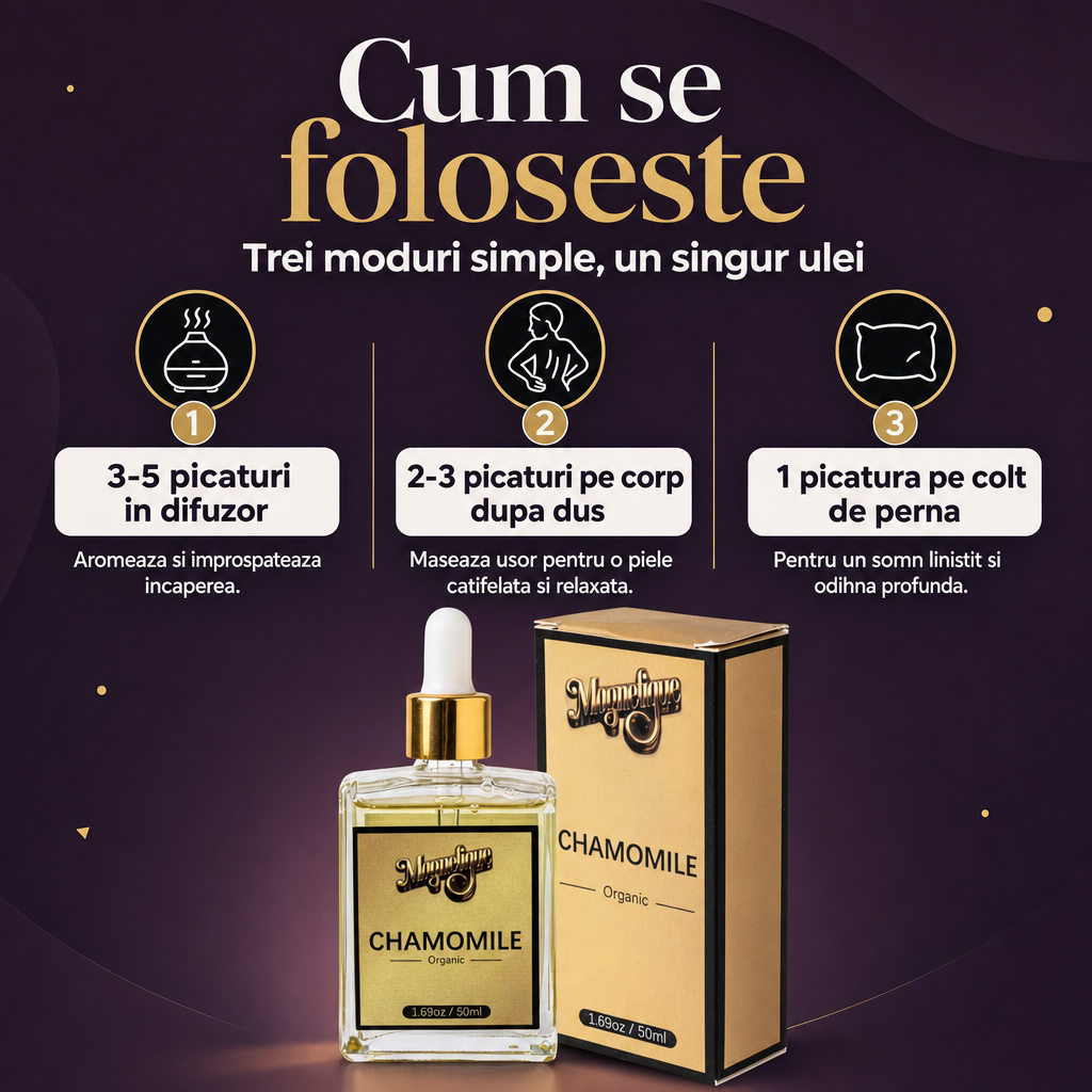 Ulei natural cu musetel, Magnetique Chamomile Body Oil, 50ml