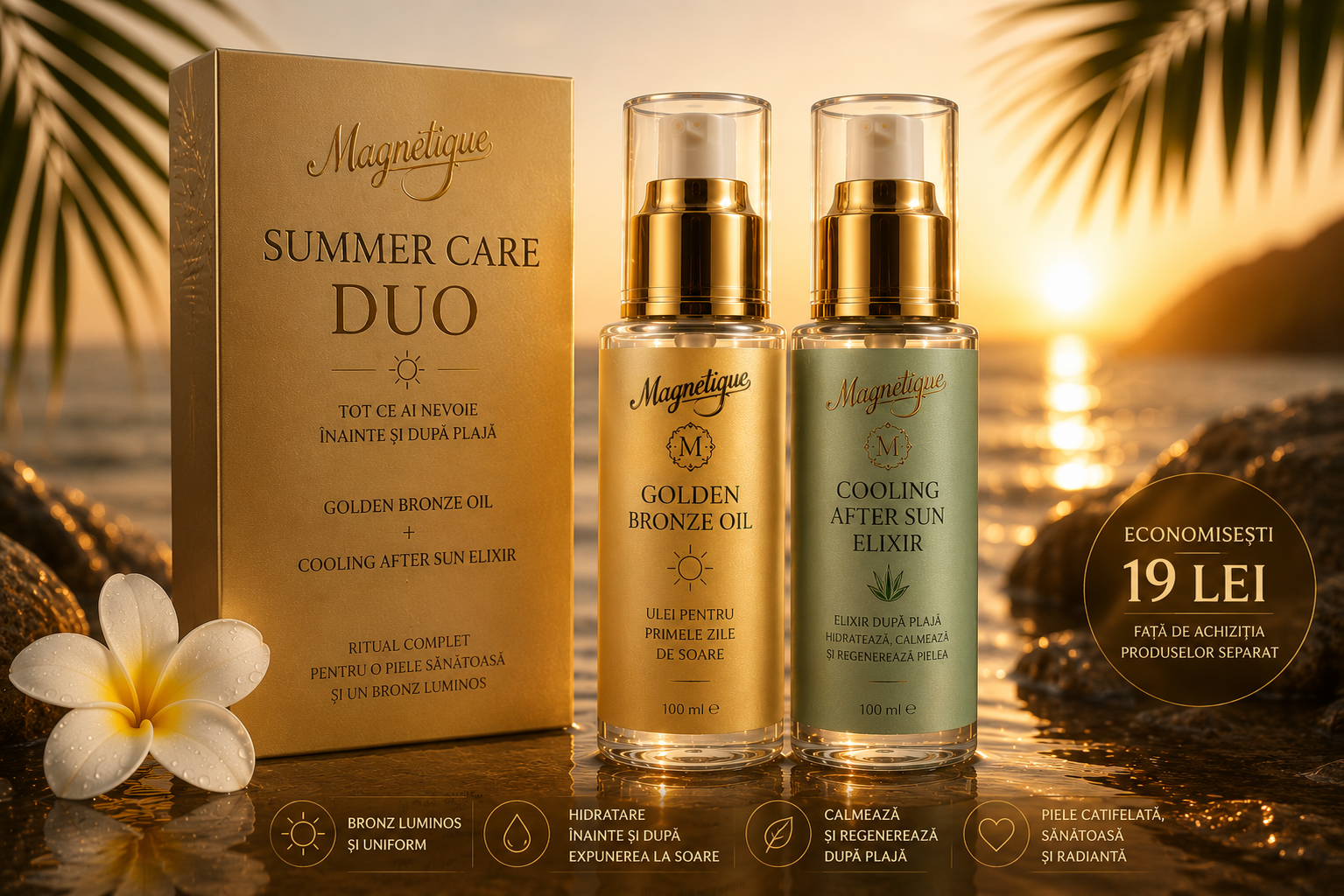 Pachet Summer Care Duo- Golden Bronze Oil + Cooling After Sun Elixir, 2 x 100ml