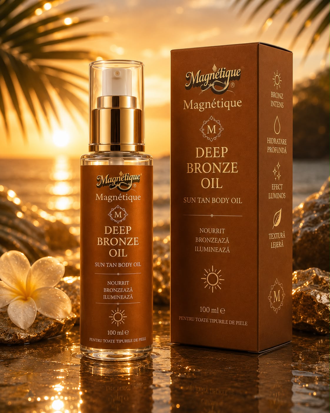 Deep Bronze Oil – Ulei Premium pentru Bronz Intens, Hidratare si efect natural de Glow 100ml