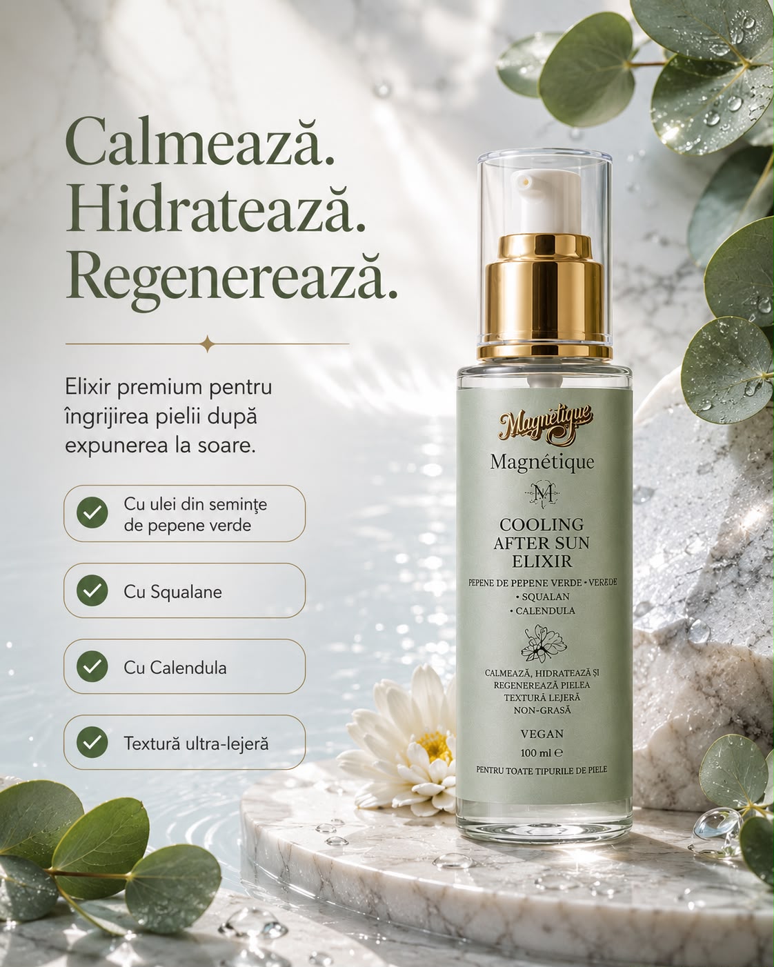 Cooling After Sun Elixir- Ulei premium după plajă pentru calmarea, hidratarea și regenerarea pielii 100ml