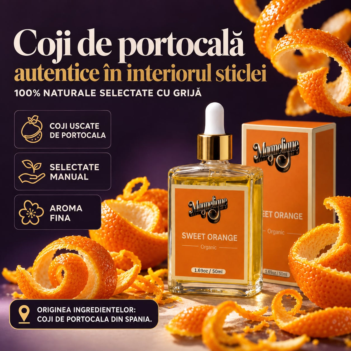 Ulei natural cu portocala dulce,Magnetique Sweet Orange Body Oil,50ml