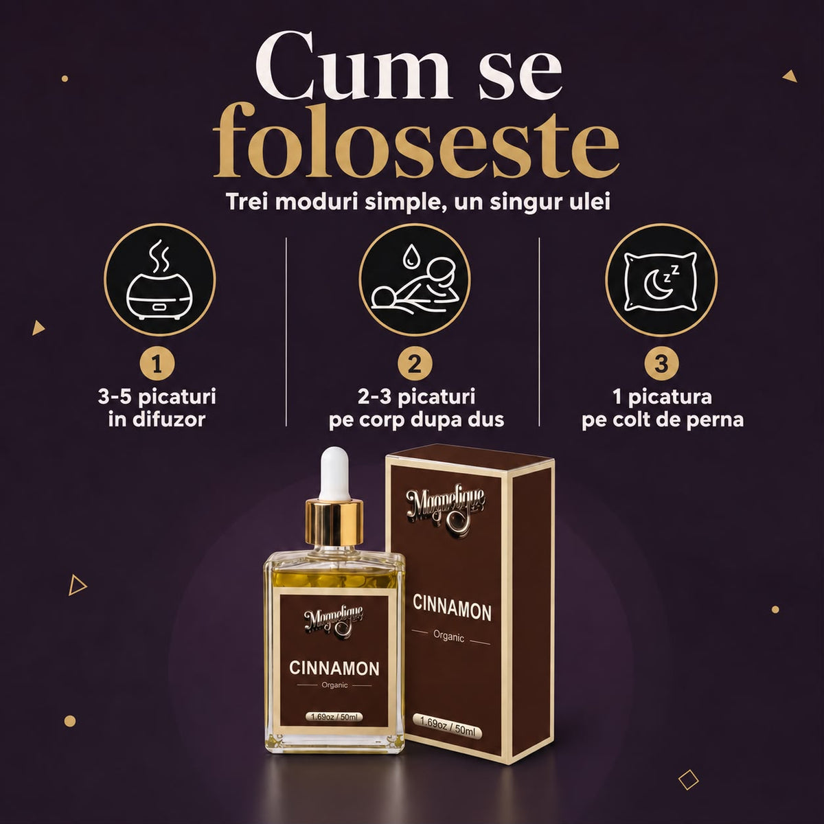 Ulei natural cu scortisoara- Magnetique Cinnamon Body Oil,50ml