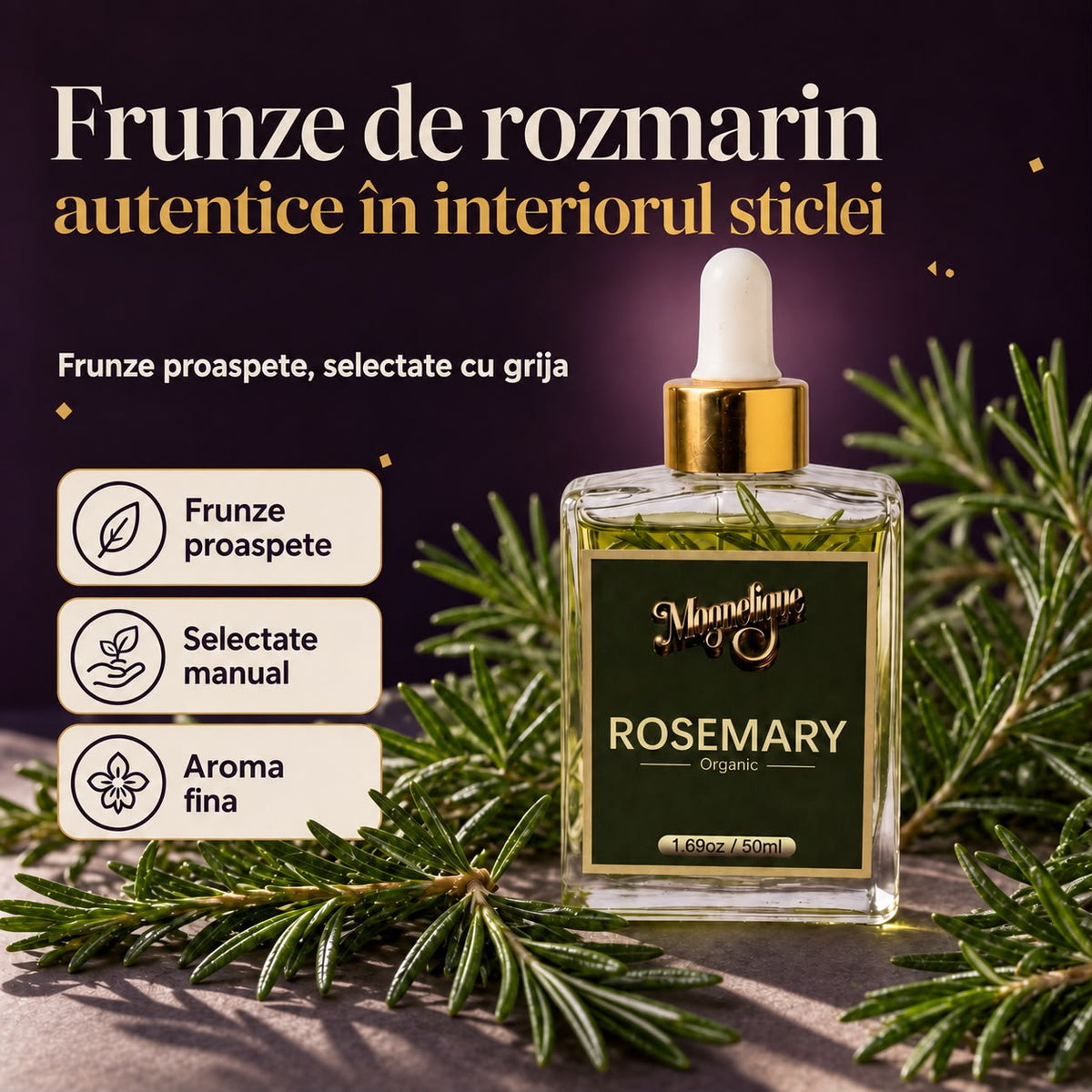 Ulei natural cu rozmarin, Magnetique Rosemary Hair Oil, 50ml