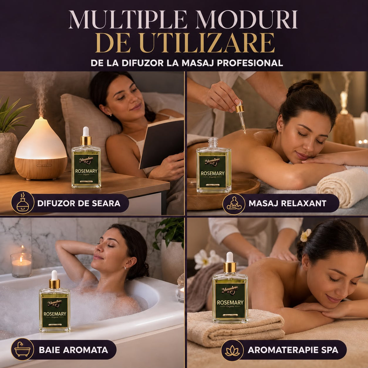 Ulei natural cu rozmarin, Magnetique Rosemary Hair Oil, 50ml