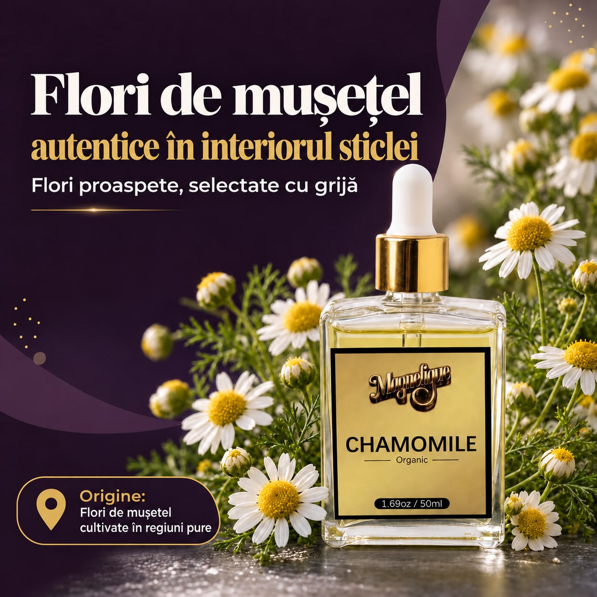 Ulei natural cu musetel, Magnetique Chamomile Body Oil, 50ml