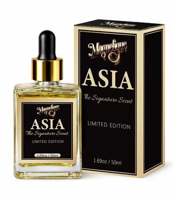 Ulei parfum ASIA de la BeMagnetique, cu note de bergamota, mandarina, iasomie și ceai verde, în sticla de 50ml