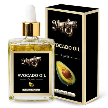 Ulei natural de avocado BeMagnetique, 50ml, pentru piele, păr și corp, cu textură cremoasă și culoare verde deschis.